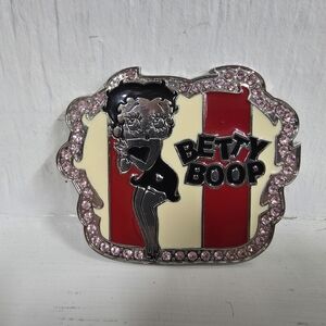 Y2K Betty Boop Bling Belt Buckle Pink Rhinestone